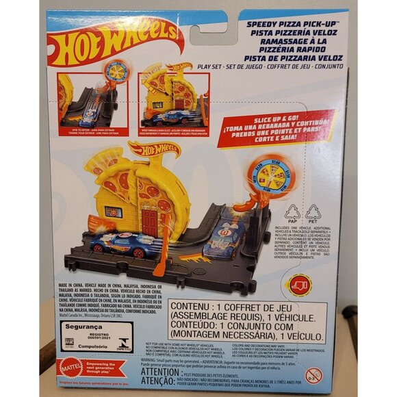 NIB Hot Wheels Speedy Pizza Pick-Up Playset With 1:64 Scale Car & Spinning Signs - Picture 3 of 6